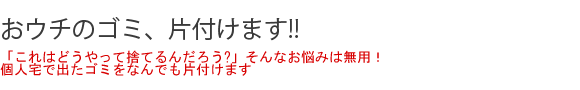 個人宅のゴミなら何でも！